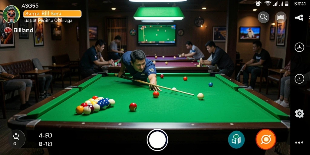 Tampilan antarmuka game billiard ASG55 yang menawan.