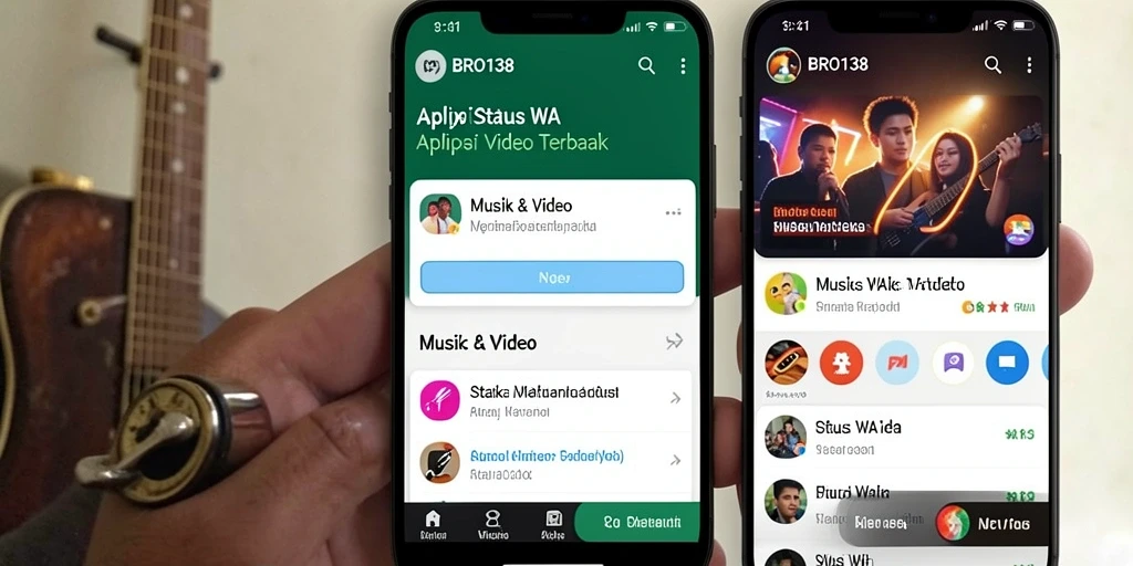 Tampilan antarmuka aplikasi BRO138 untuk Status WA Video yang menarik.