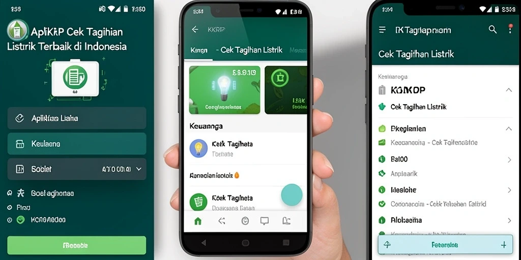 Antarmuka pengguna KKRP yang sederhana dan informatif untuk cek tagihan listrik.