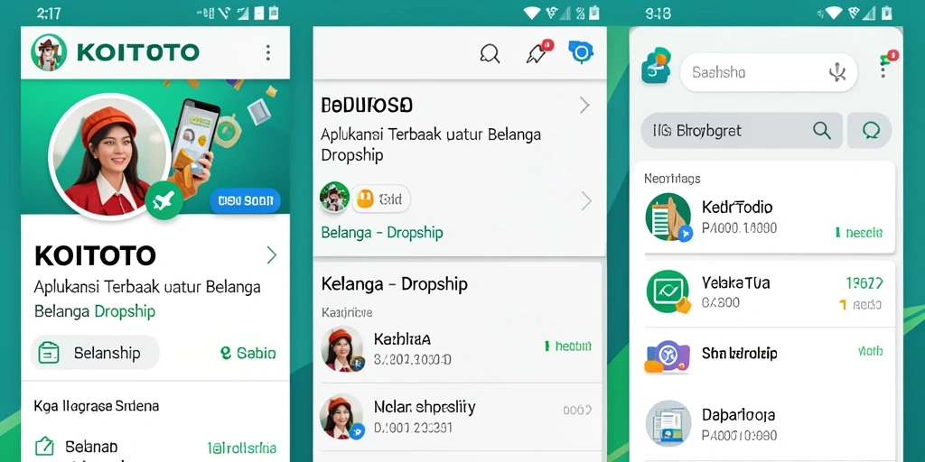Antarmuka pengguna KOITOTO yang simpel dan efektif untuk dropship.