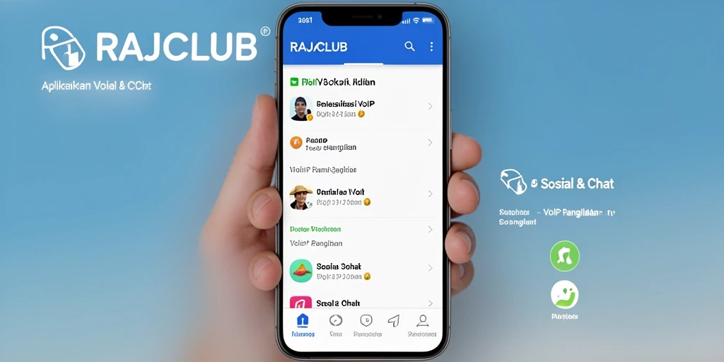 Tampilan antarmuka RAJACLUB untuk VoIP Panggilan yang mudah digunakan.
