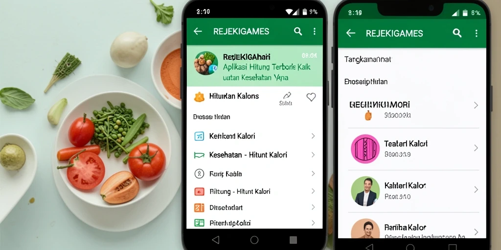 Antarmuka sederhana REJEKIGAMES untuk menghitung kalori makanan.