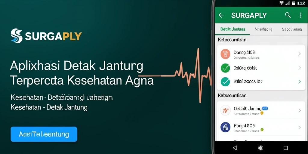Tampilan antarmuka utama SURGAPLY untuk monitoring detak jantung.