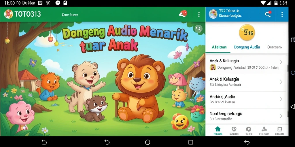 Tampilan antarmuka pengguna TOTO313 yang menarik dan ramah anak.